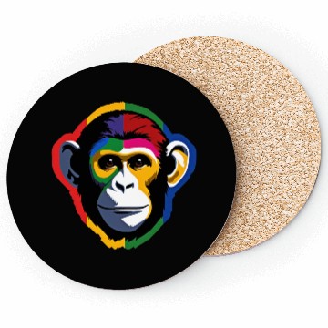 Discover Bold and Colorful Monkey Graphic Design Coasters