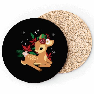 Discover Christmas Deer Reindeer Christmas Coasters