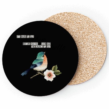 Discover written embroidery looking bird Coasters