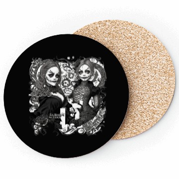 Discover Young witch and pumpkin Halloween 2 Coasters