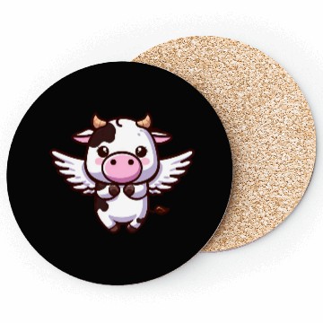 Discover Heavenly Cow: An Angel with Wings Coasters