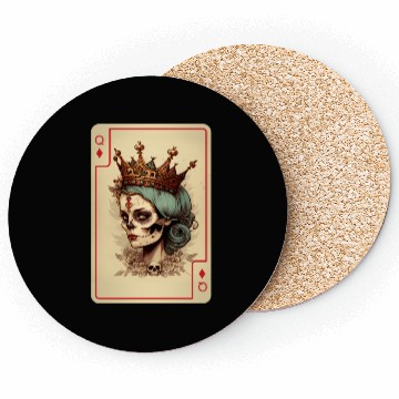 Discover Diamond Queen Gothic Poker Card Game Creepy Coasters