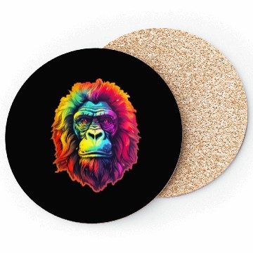 Discover Gorilla Chic in Vibrant Psychedelic Zoo Coasters