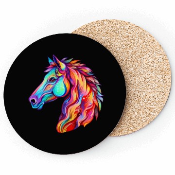 Discover Psychedelic Horse Head Gallop Equine Equestrian Coasters