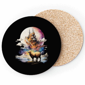 Discover Retro Celestial Moon Sheep Adventure Coasters