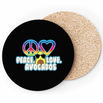 Discover PEACE LOVE AVOCADO Coasters