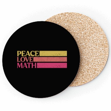 Discover Cute Math Teacher Peace Love Math Coasters