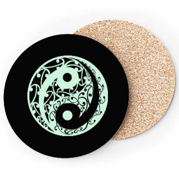 Discover Yin And Yang In A Light Green Colour Coasters
