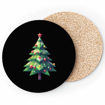 Discover Polygonal Christmas Magic: The Faceted Pine Tree Coasters