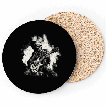Discover Halloween Skeleton Playing Guitar - Music Coasters