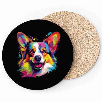 Discover Watercolor Colorful Corgi Coasters
