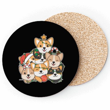 Discover Corgi Christmas Tree Funny Animal Christmas Coasters