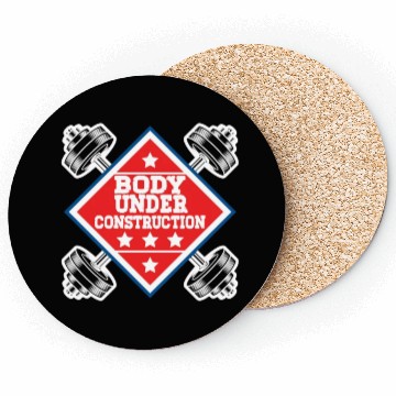 Discover Body Under Construction Gym Workout Coasters