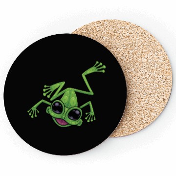 Discover Happy Green Tree Frog Coasters