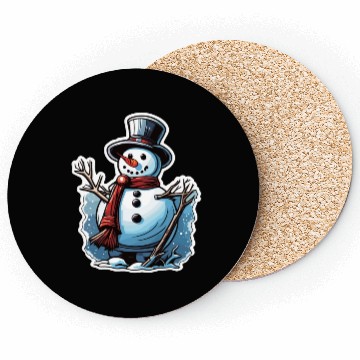 Discover Snowman / Winter / Snowflake / White / Frosti Coasters
