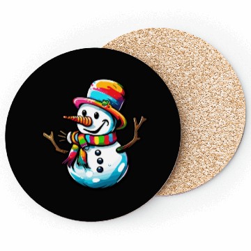 Discover Snowman / Winter / Snowflake / White / Frosti Coasters