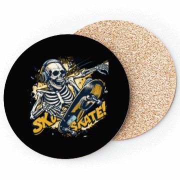 Discover Bone skate cool Halloween design Coasters