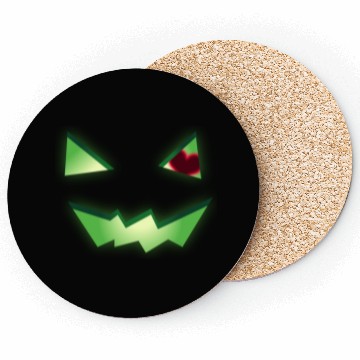 Discover Glowing Green See-Through Jack-O-Lantern w/ Heart Coasters