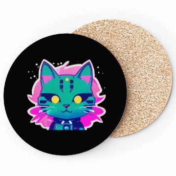 Discover Cyber Punk Kitty Coasters