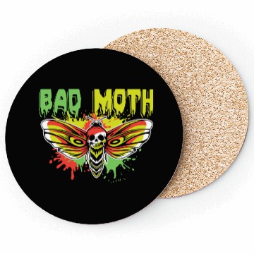 Discover Bad moth | fancy skull colored moth art Coasters