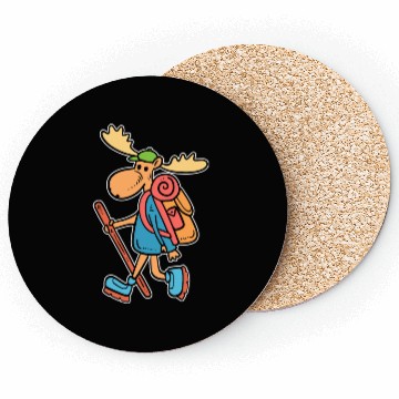 Discover Moose Hiking Nature Person Gift Coasters