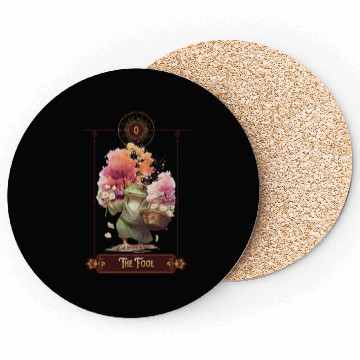 Discover "The Fool" Frog Tarot Card Coasters