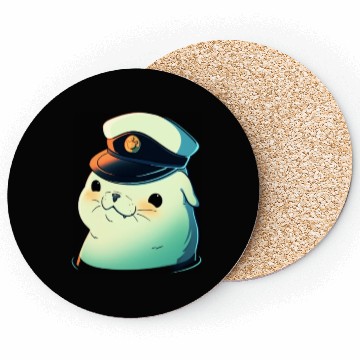 Discover Seal Sailor Cap Boat Captain Cap Boating Seal Coasters