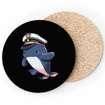 Discover Whale Sailor Cap Boat Captain Cap Boating Whale Coasters