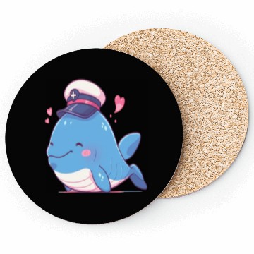 Discover Whale Sailor Cap Boat Captain Cap Boating Whale Coasters