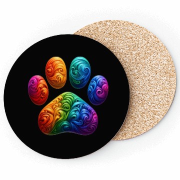 Discover Colorful Paw Prints Edition Coasters