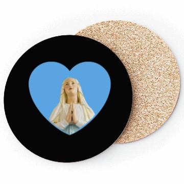 Discover Virgin Mother Mary Praying Blue Heart Coasters