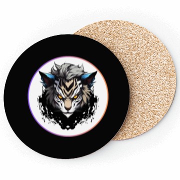 Discover Fierce Tiger Anime Coasters