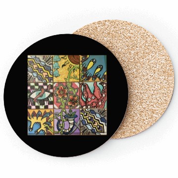 Discover Hand painted wooden squares art by KateToxin Coasters
