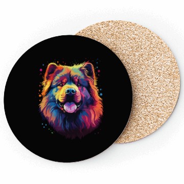 Discover Watercolor Colorful Chow Chow Coasters