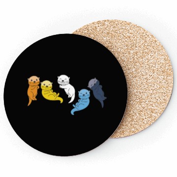 Discover Aroace Flag Pride Lgbtq Cute Otter Coasters