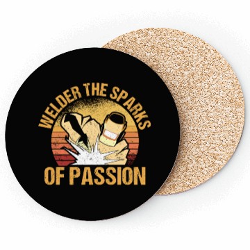 Discover Welder Sparks Passion Retro Metal Processing Coasters