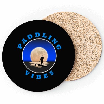 Discover Paddling Vibes - Moon - Paddle Boarder Coasters