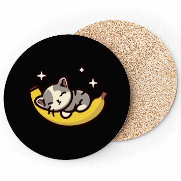 Discover Kitten Sleeping On A Banana Coasters