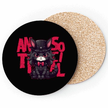 Discover Goth Cat Soft Grunge Japanese Gothic Aestehtic Coasters
