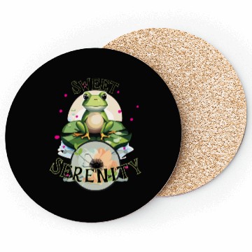 Discover Sweet Serenity - Frog on A Lilypad Coasters