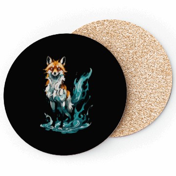 Discover Fox Standing in Tranquil Waters Coasters