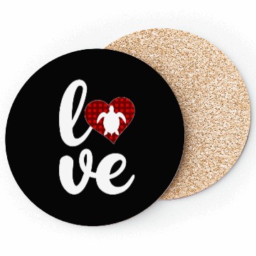 Discover Sea Turtle Lover Buffalo Plaid Love Turtle Coasters