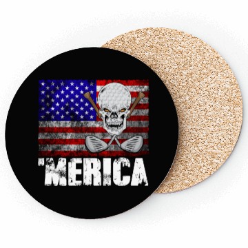 Discover Merica Golf Coasters