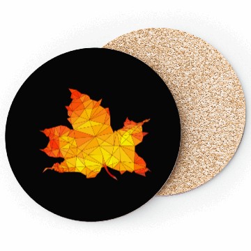 Discover Polygonal Autumn Maple Tree Leaf Poly Art Coasters