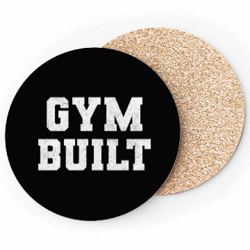 Discover Gym Built White Typography Coasters