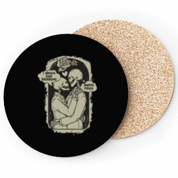 Discover Fun Skeleton Embrace Mutual Admiration Design Coasters