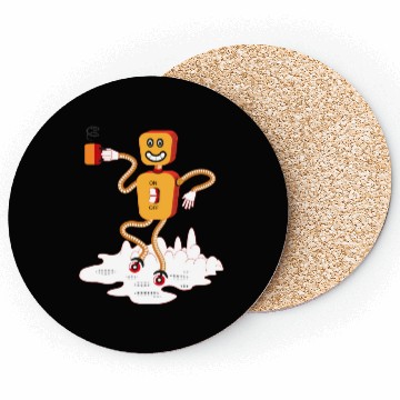Discover Tea Robot On The Moon Coasters