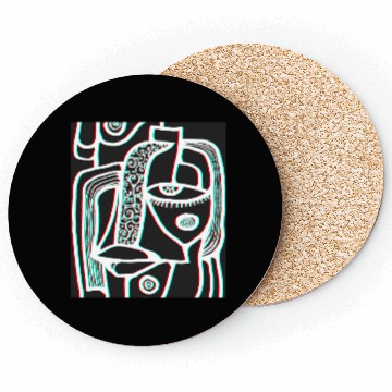 Discover Abstract lines portrait Coasters