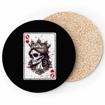 Discover Queen of Hearts Card Game Horror Heart Queen Coasters