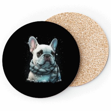 Discover French Bulldog | Winter Snow Christmas Cute Coasters
